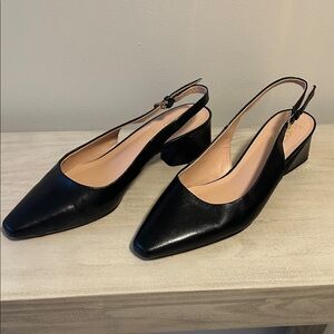 Franco Sarto Black Slingback Heels